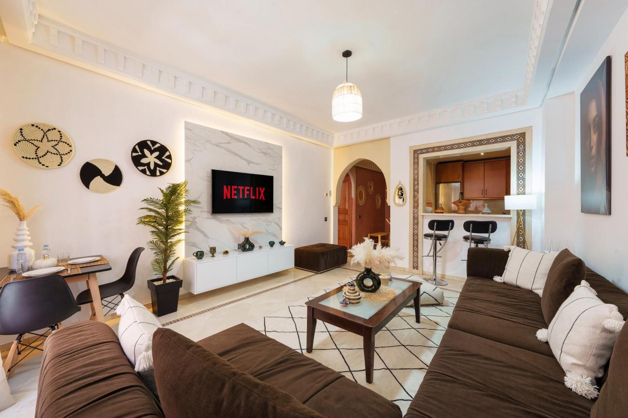 Appartement Chic Gueliz Plaza Avec Vue มาร์ราเกช ภายนอก รูปภาพ