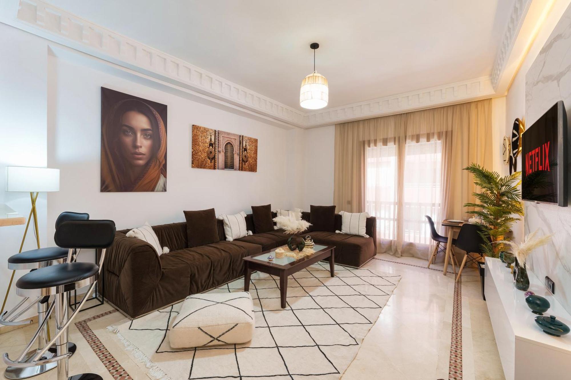 Appartement Chic Gueliz Plaza Avec Vue มาร์ราเกช ภายนอก รูปภาพ